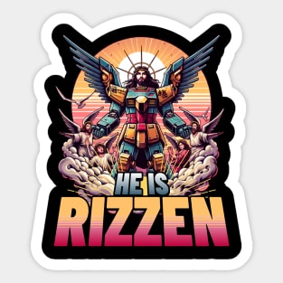 He is Rizzen! Mech Jesus! Sticker